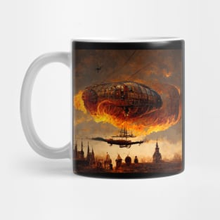 Zeppelin on fire Mug